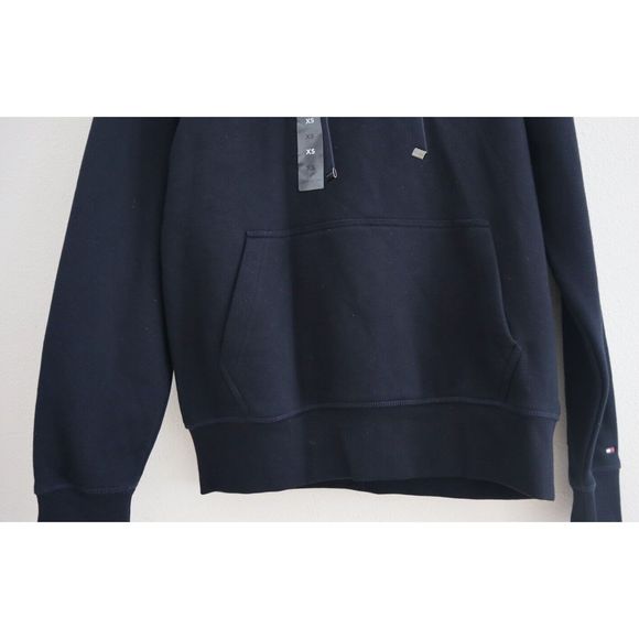 Tommy Hilfiger Mens Sz XS Navy Monogram Logo Cotton Blend Hoodie Sweatshirt $129 - Picture 10 of 12